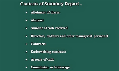 Contents Of Statutory Report Qs Study