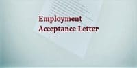 Sample Formal Employment Acceptance Letter Format