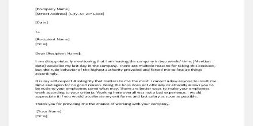 Resignation Letter Due To Bad Management from www.qsstudy.com