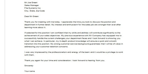 Thank You Letter For Interview from www.qsstudy.com