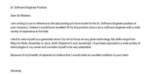 cover letter for associate software engineer qs study sport management cover letter