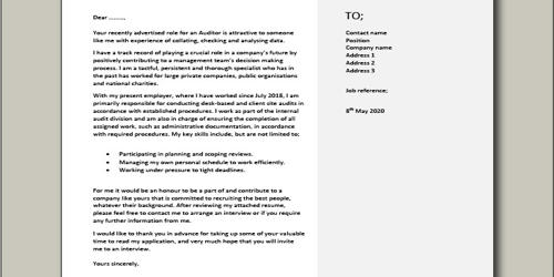 cover letter for senior internal auditor qs study senior auditor cover letter